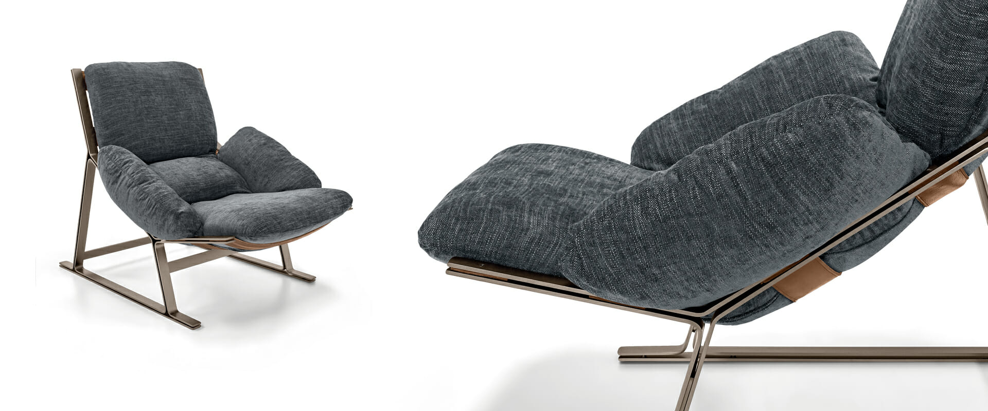 arketipo-belair-sessel-metall-gestell-polster image 1