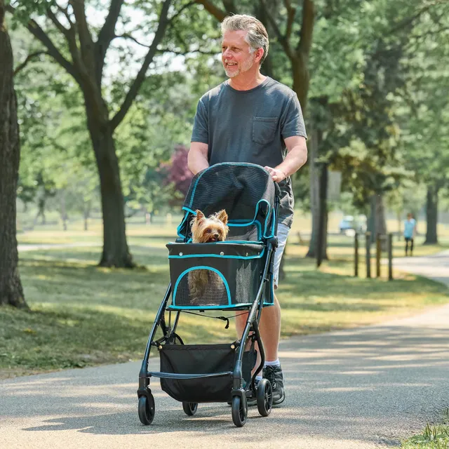 carlson-pet-strollers-easy-fold-go-hundebuggy-schwarz-blau-13-6-kg image 1