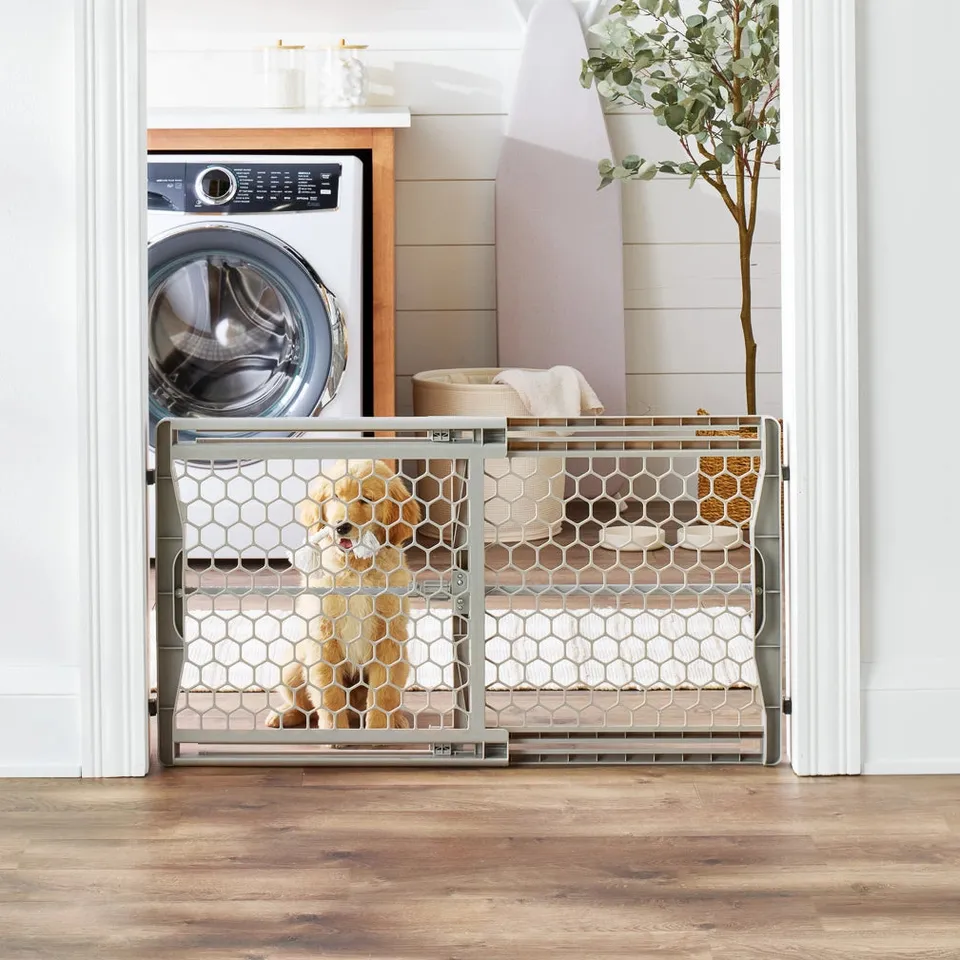 carlson-gates-plastic-hundegitter-grau-ausziehbar-58cm-hoch image 1