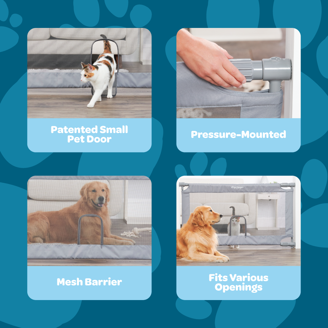 carlson-gates-expandable-mesh-hundegitter-grau-mit-kleintierklappe image 3