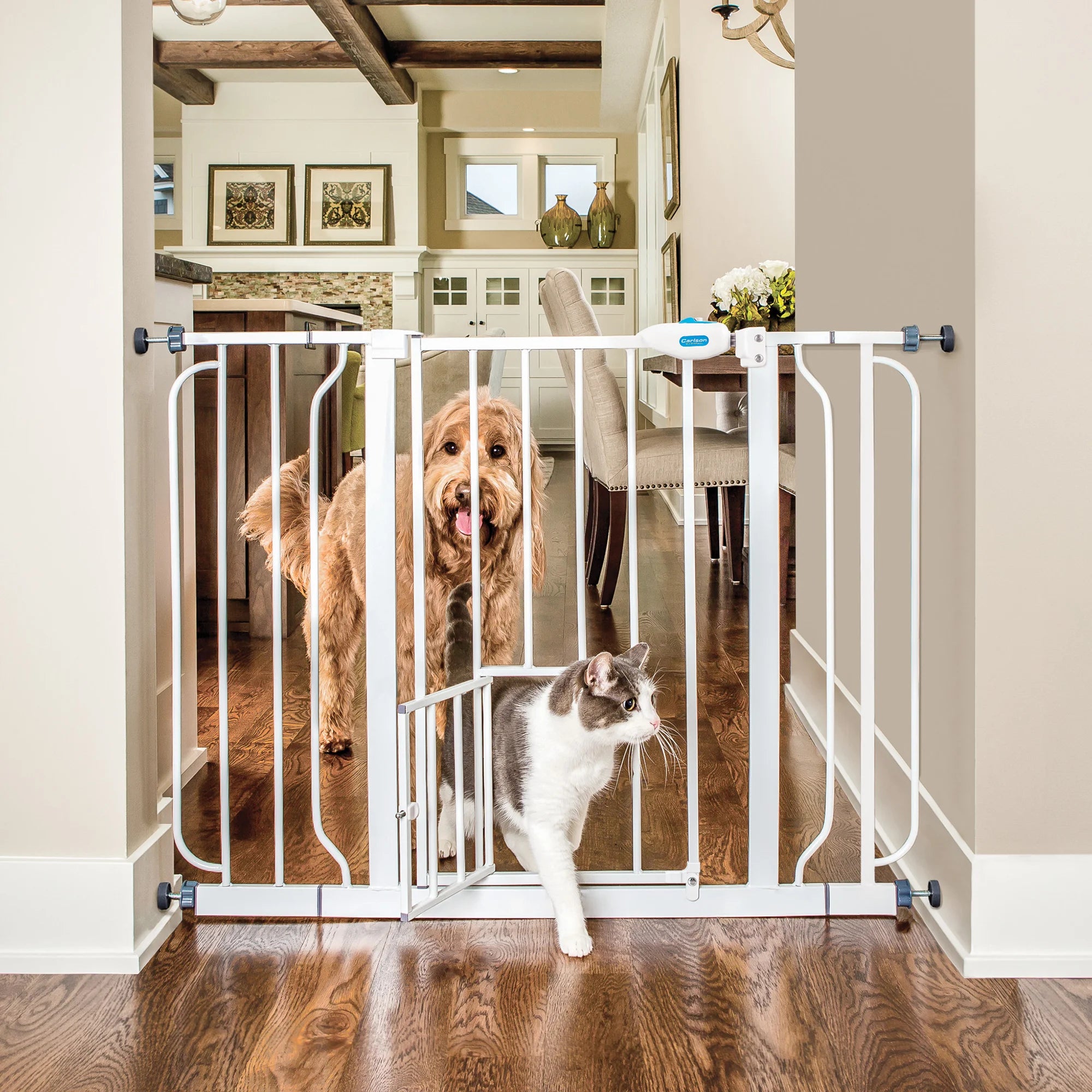 carlson-gates-44-zoll-hundegitter-wei-mit-kleintiert-r image 1