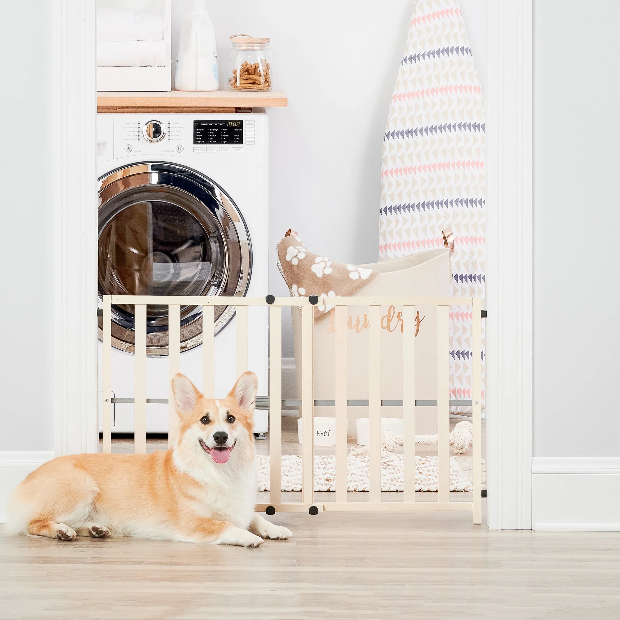 carlson-gates-holzschutzgitter-hund-66-107cm-61cm-hoch image 1