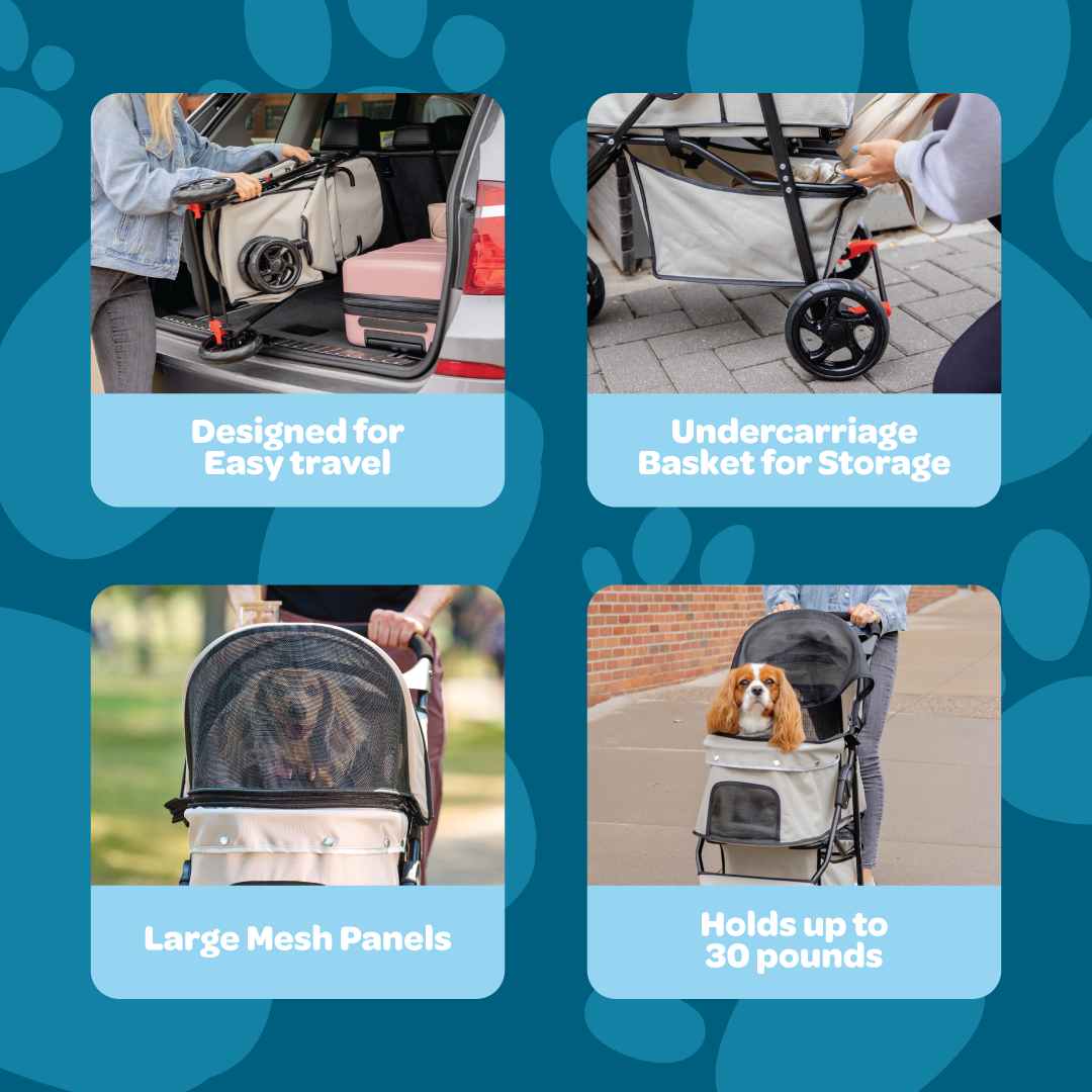 carlson-portable-pup-hundebuggy-khaki-f-r-kleine-hunde image 3