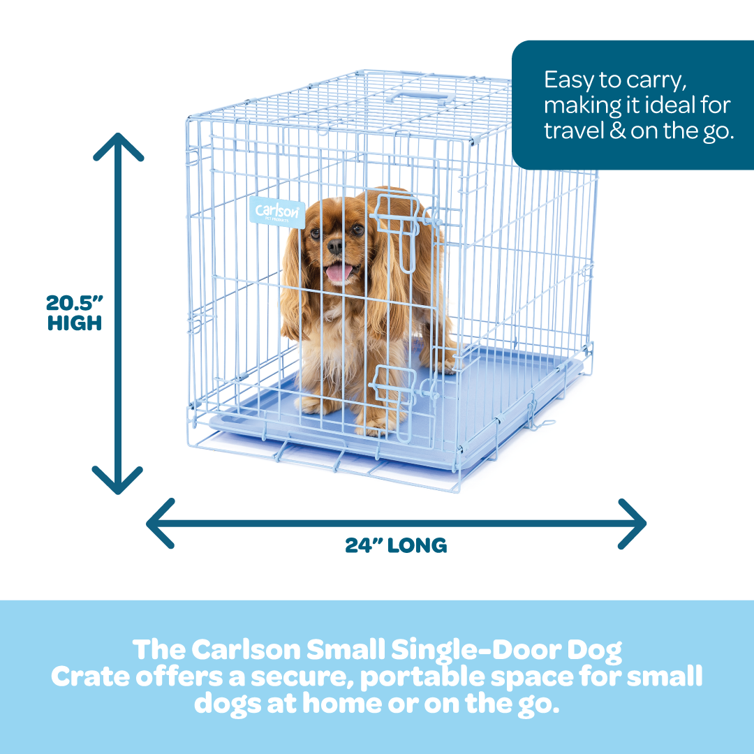 carlson-small-single-door-hundebox-blau-61-cm-faltbar image 2
