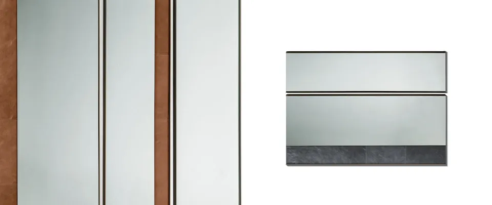 arketipo-dorian-spiegel-leder-metall-rauchglas image 1