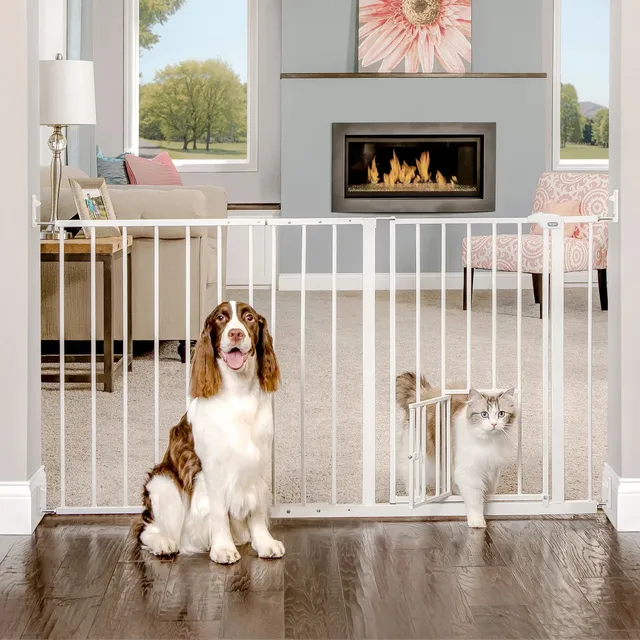 carlson-maxi-hundegitter-mit-kleintiert-r-wei-76-cm image 1