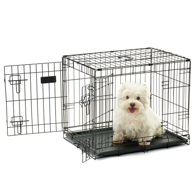 carlson-crates-small-double-door-hundebox-61-cm-schwarz image 1