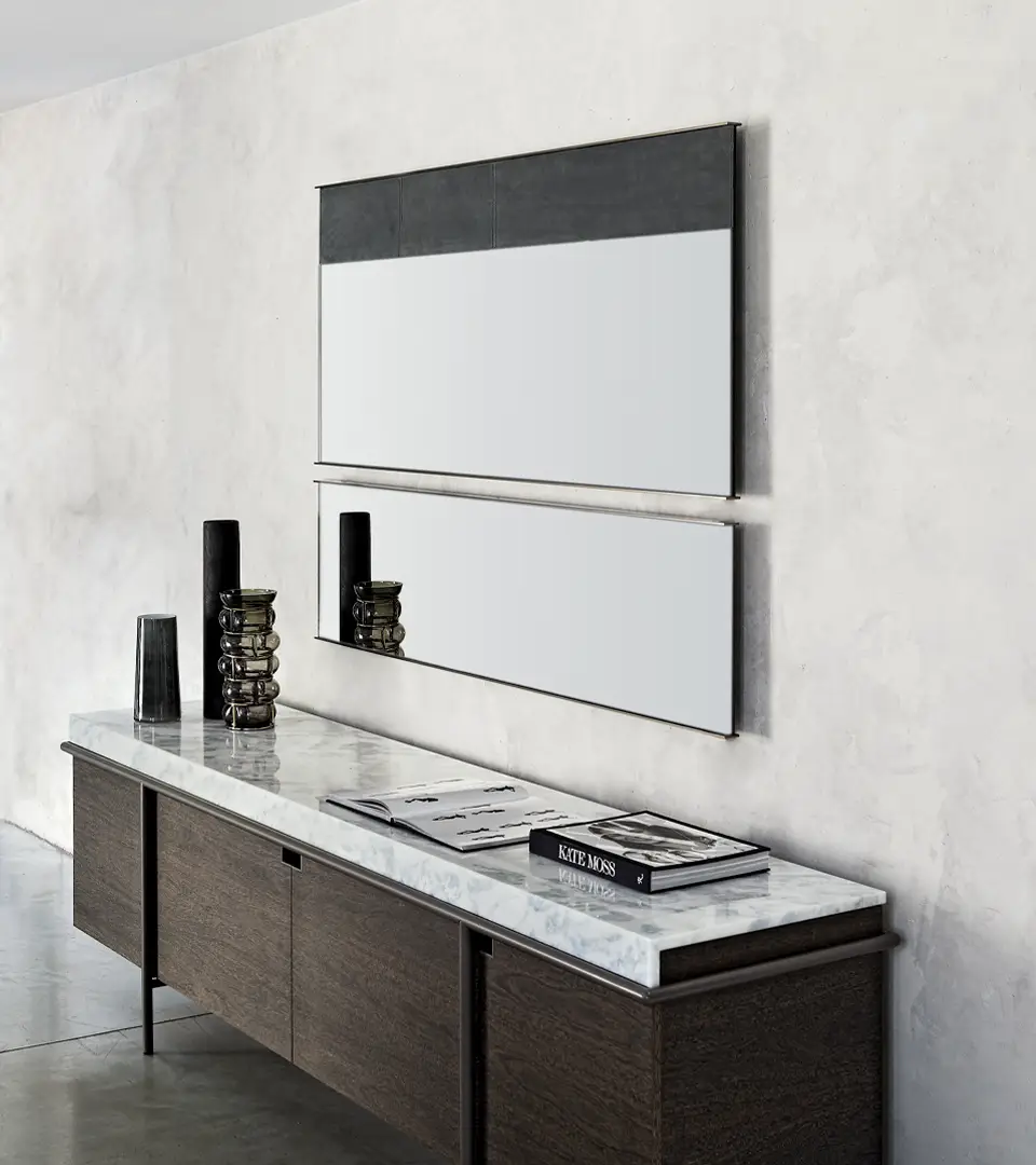 arketipo-dorian-spiegel-leder-metall-rauchglas image 3