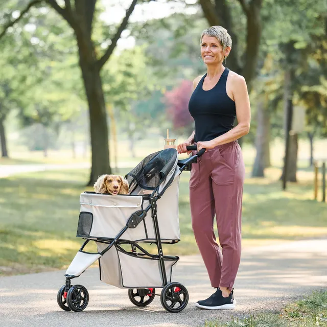 carlson-portable-pup-hundebuggy-khaki-f-r-kleine-hunde image 1