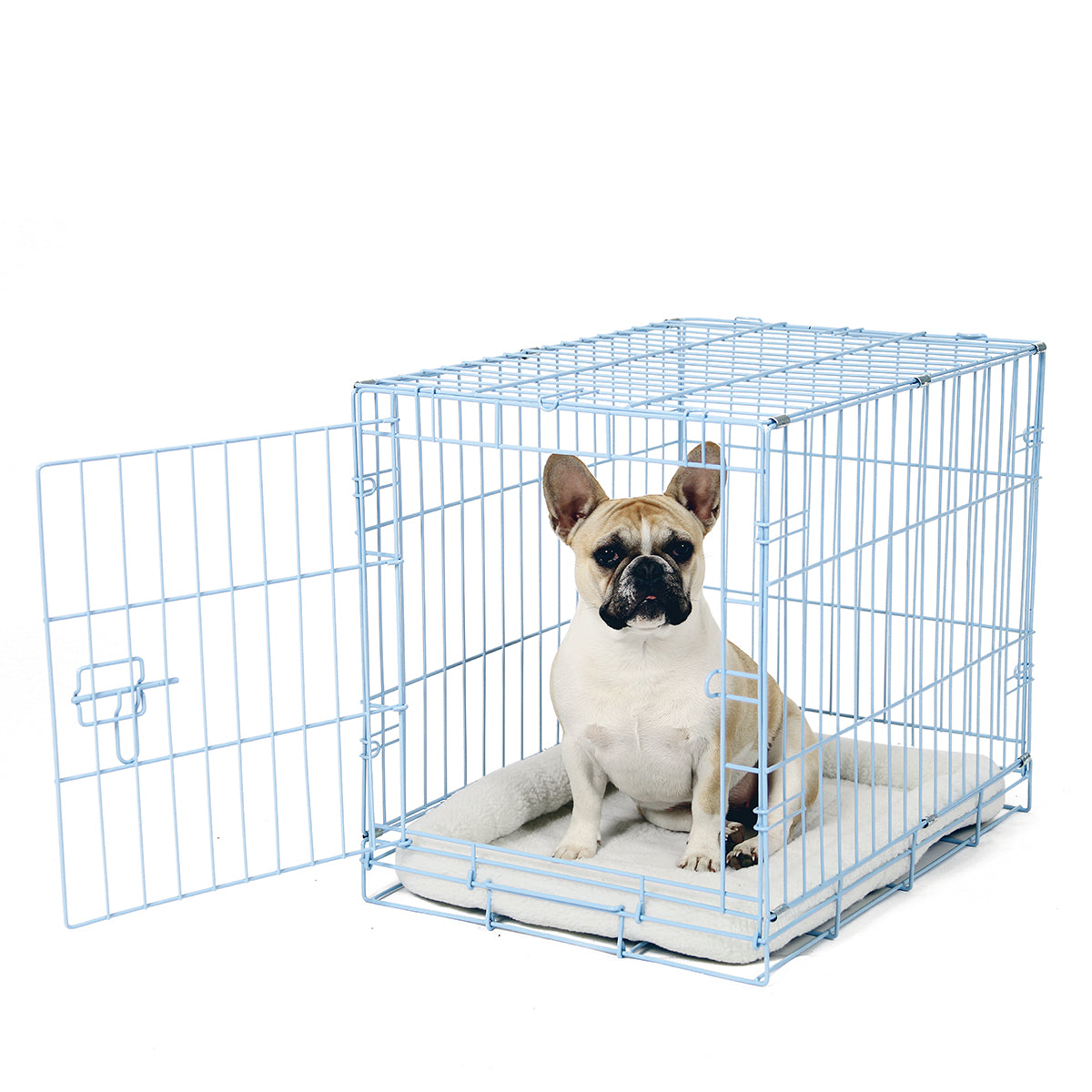 carlson-hundebox-klein-blau-draht-faltbar-single-lock image 1