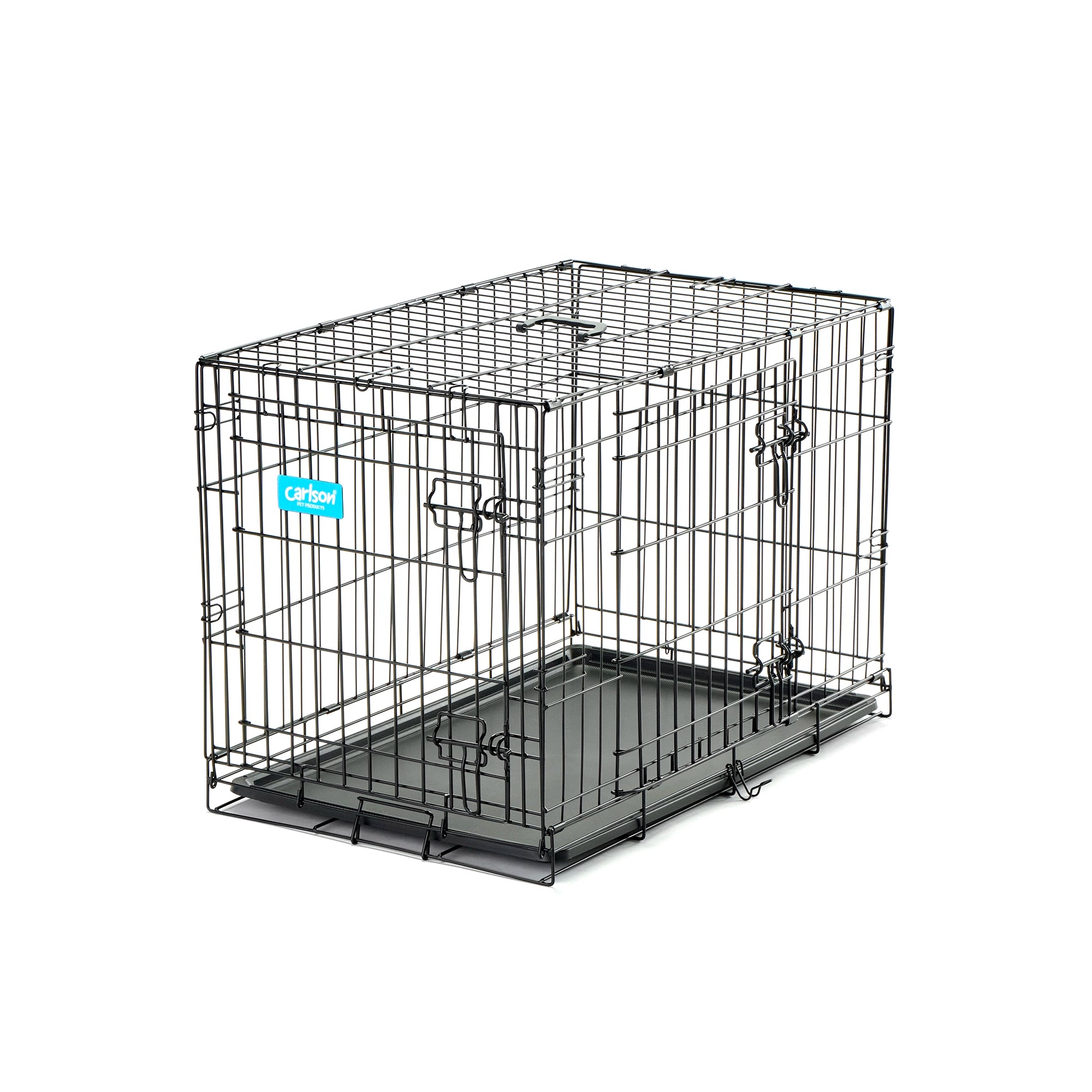 carlson-crates-medium-double-door-hundebox-schwarz-faltbar image 5