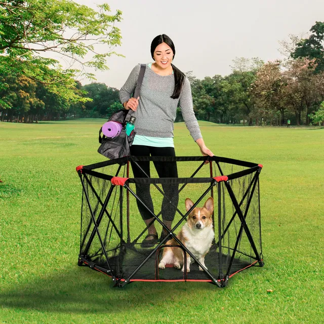 carlson-crates-pens-portable-pet-pen-hundegehege-rot-faltbar image 1