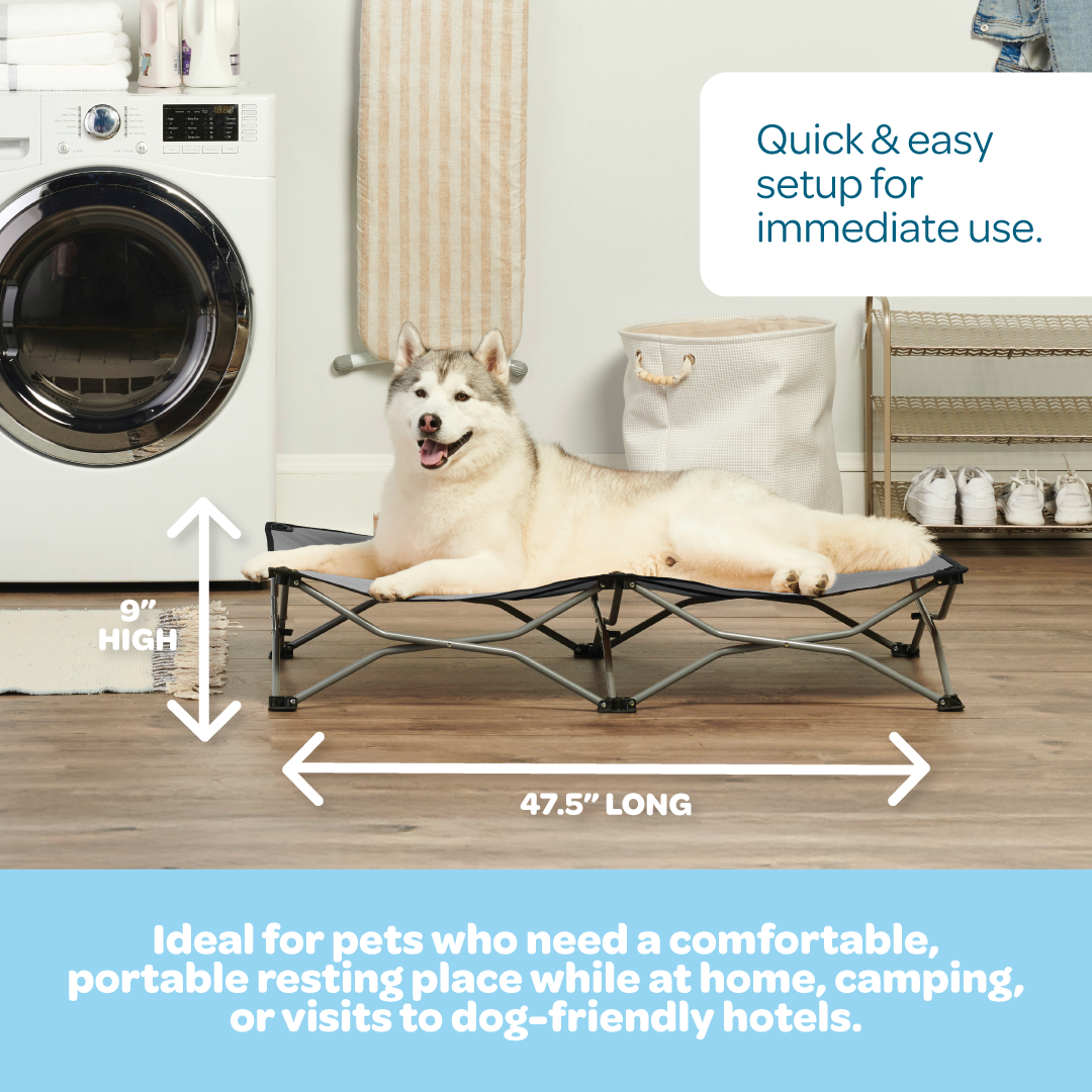carlson-beds-large-portable-pup-hundebett-grau-faltbar image 2