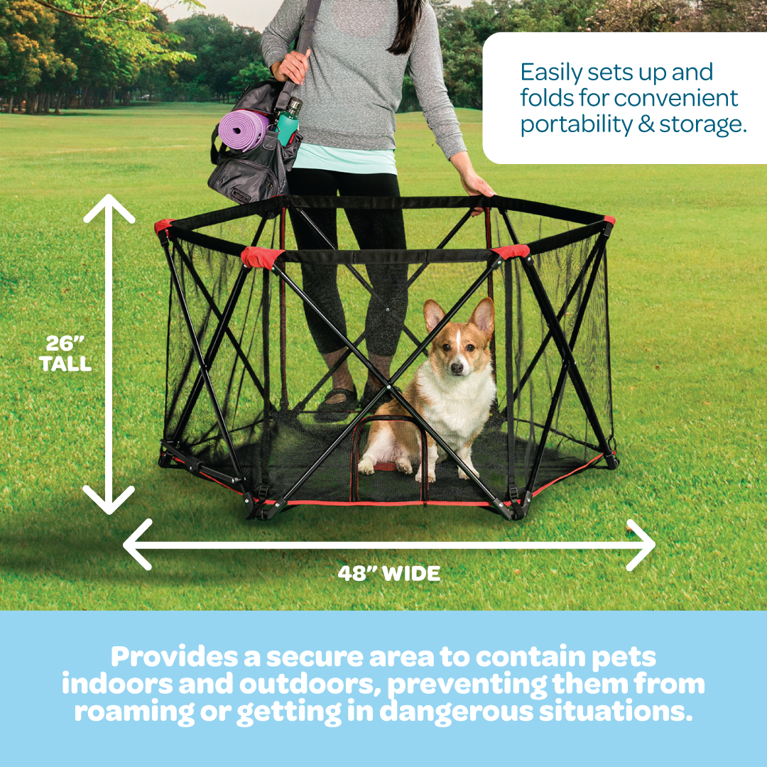 carlson-crates-pens-portable-pet-pen-hundegehege-rot-faltbar image 2
