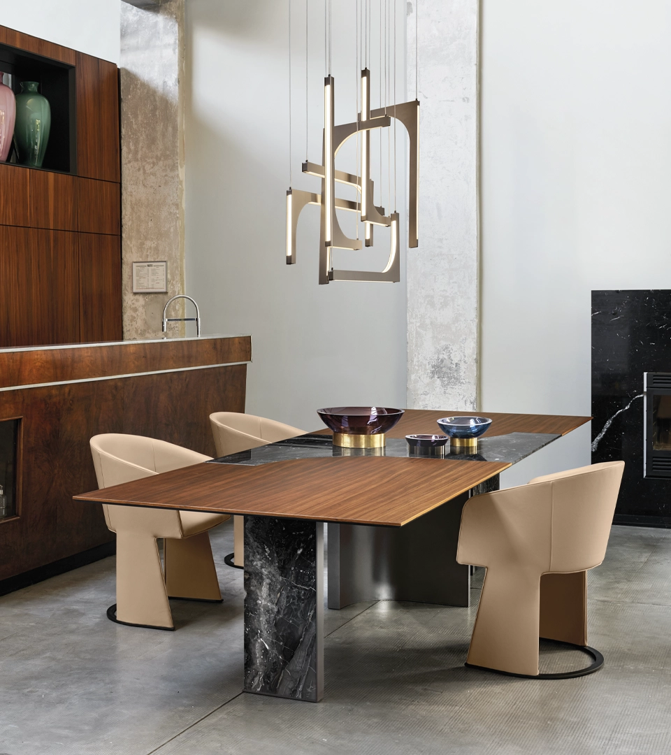 arketipo-tavoli-millennium-esstisch-marmor-holz image 2
