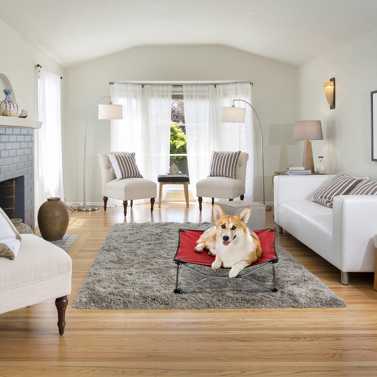 carlson-portable-pup-hundebett-klein-faltbar-60x60-canvas image 4