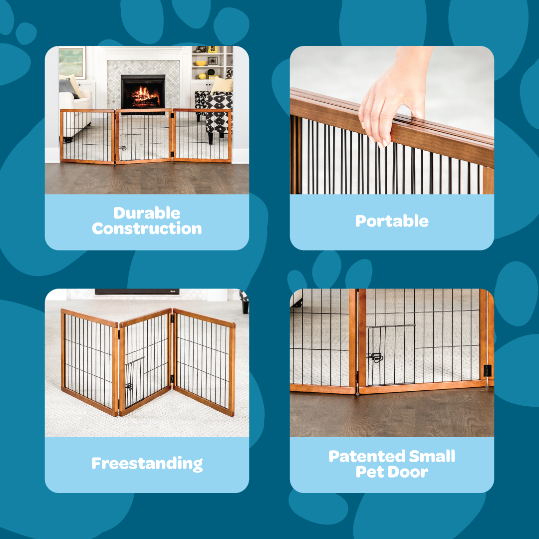 carlson-design-paw-hundegitter-holz-freistehend-mit-kleint-r image 3