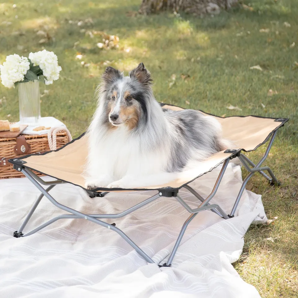 carlson-large-pup-hundebett-faltbar-beige-120-cm image 1