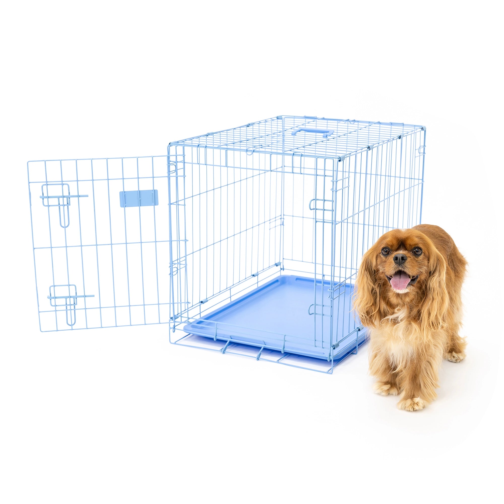 carlson-small-single-door-hundebox-blau-61-cm-faltbar image 1