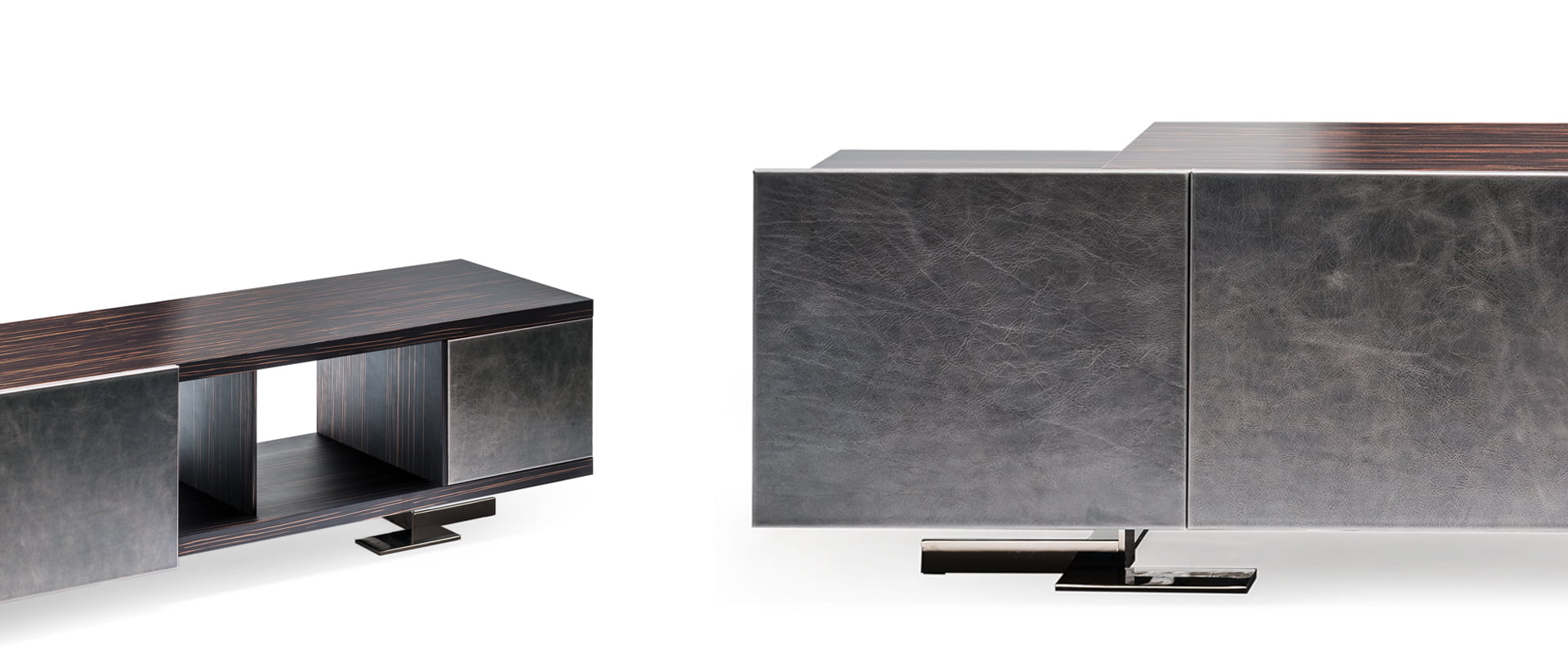 arketipo-complementi-endor-sideboard-leder-holz-metall image 1