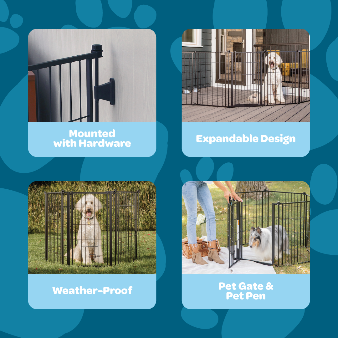 carlson-outdoor-welpenauslauf-6-teilig-91x365-cm-mit-hundetor image 3