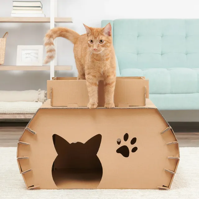 carlson-cat-camper-katzenhaus-pappe-mit-kratzer image 1