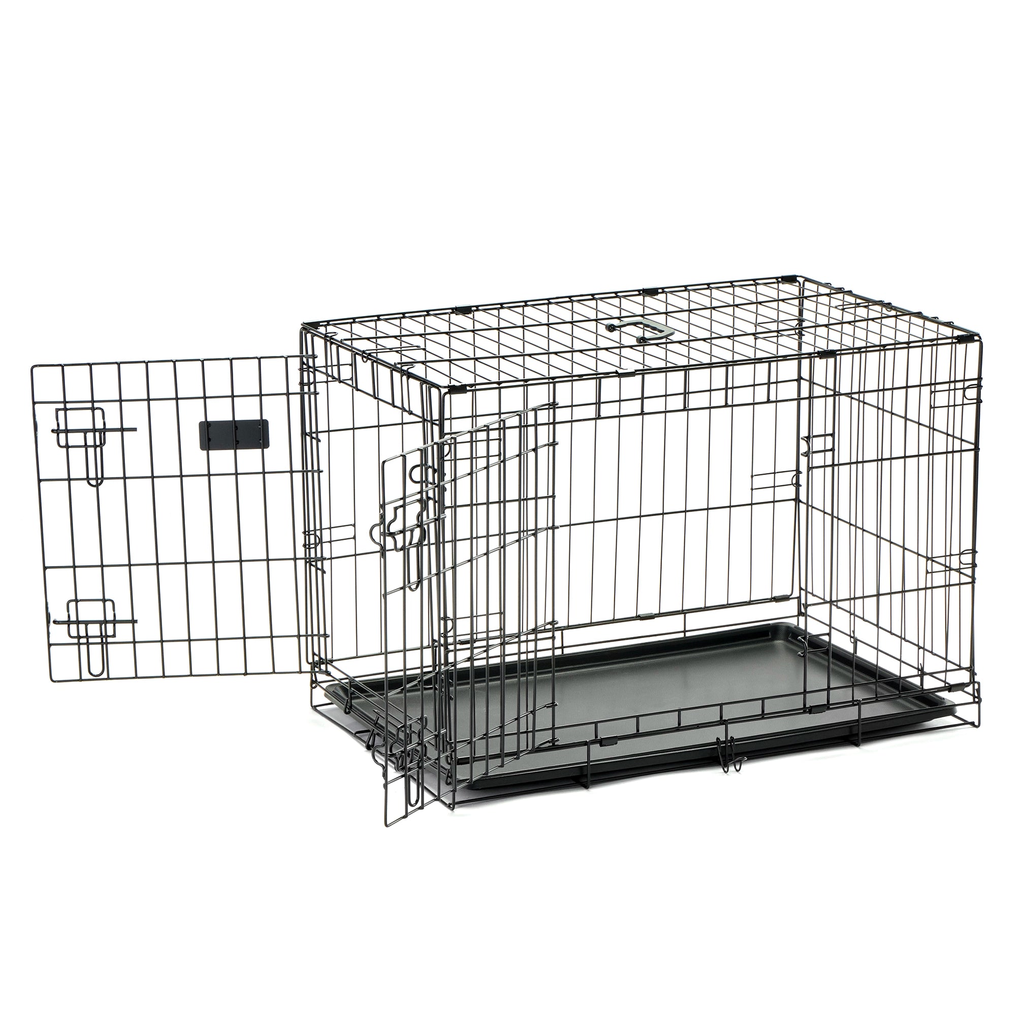 carlson-crates-medium-double-door-hundebox-schwarz-faltbar image 4
